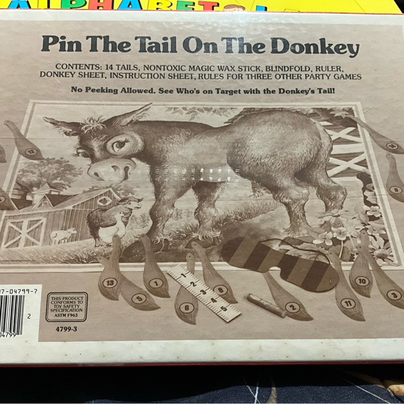 Vintage 1981 Pin The Tail On The Donkey Party Game-#4799-3 GOLDEN NEW SEALED - Picture 13 of 16
